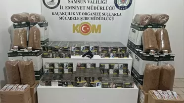 Samsun'da Kaçak Makaron Operasyonu