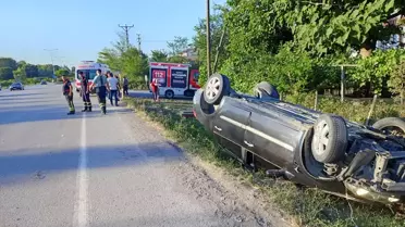 Samsun'da Otomobil Devrildi: 1 Yaralı