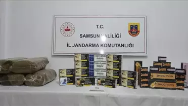 Tekkeköy'de Bandrolsüz Tütün Ele Geçirildi