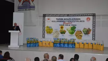Havza'da Kanola Tohumu Dağıtımı