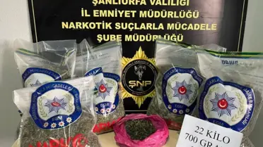 Suruç'ta 22,7 kilo esrar ele geçirildi