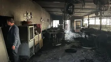 Koyulhisar'da Kafede Yangın