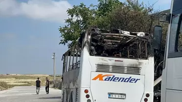 Ergene'de Otobüs Yangını