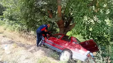 Erbaa'da Otomobil Ağaçla Çarpıştı