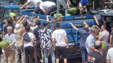 Erbaa'da 15 Ton Karpuz Ücretsiz Dağıtıldı