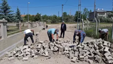 Ulaş'ta Parke Taşı Çalışmaları Devam Ediyor