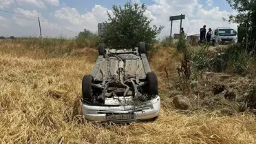 Uşak'ta Tarlaya Devrilen Araçta 3 Yaralı
