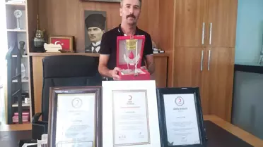 70 Kez Kan Bağışı Yapan Vatandaşa Ödül