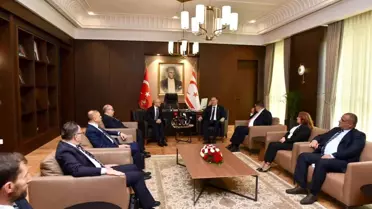 KKTC Cumhuriyet Meclis Başkanı Öztürkler, Bakanı Şimşek'i kabul etti