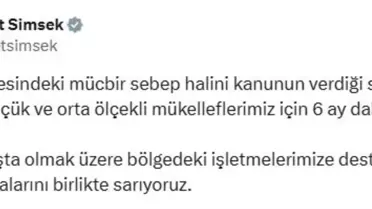 Deprem Bölgesine 6 Ay Mücbir Sebep Uzatıldı