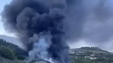 Hatay'da Tekstil Fabrikasında Yangın
