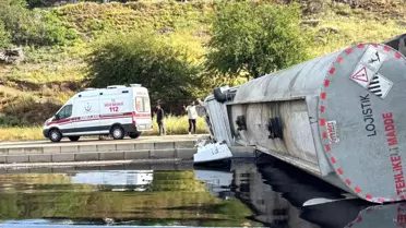 Osmaniye'de Petrol Yüklü Tanker Devrildi