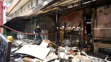 Gümüşhane'de İkinci El Eşya Dükkanında Yangın Çıktı