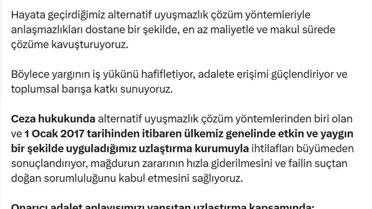 Uzlaşma Oranı Yüzde 83'e Ulaştı