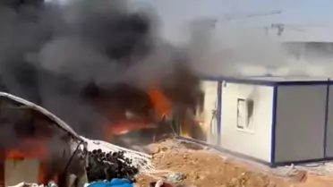 Malatya'da İnşaat Konteynerinde Yangın