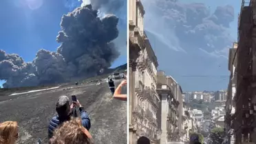 Sicilya'daki Etna yanardağı beklenmedik şekilde patladı! İnsanlar bölgeyi terk ediyor