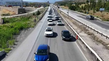 Kırıkkale'de Kurban Bayramı Trafik Yoğunluğu