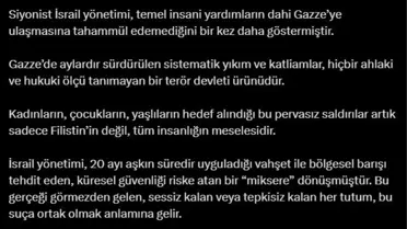 Altun'dan İsrail'e Sert Tepki