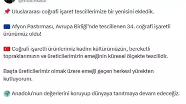 Afyon Pastırması AB Tescili Aldı