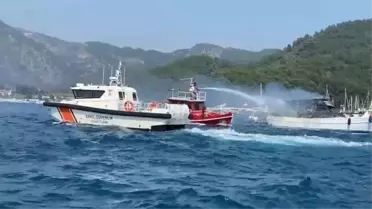 Fethiye'de Motoryat Yangını