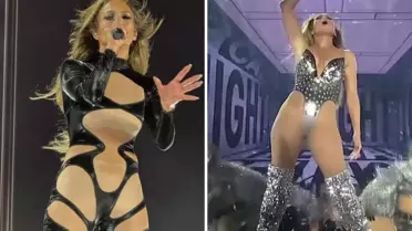 Jennifer Lopez, sahnede giydiği cesur kıyafetiyle ağızları açık bıraktı