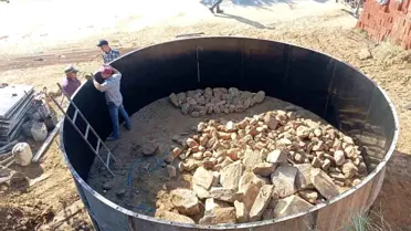Karacaali'de Su Deposu Yapımına Başlandı