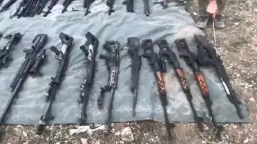 Irak'ta Terörist Mağarasında Silah Ele Geçirildi