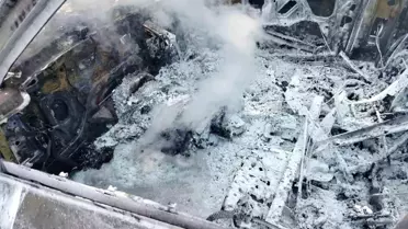 Çorum'da Park Halindeki Cip Yangınla Kullanılamaz Hale Geldi