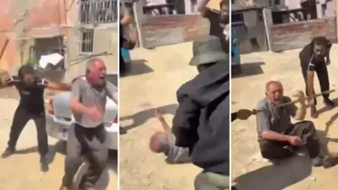Yaşlı adamı ellerine geçirdikleri sopalarla acımasızca dövdüler