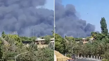 İsrail, Tahran'da yine TV binasını vurdu! Bölgeden dumanlar yükseliyor