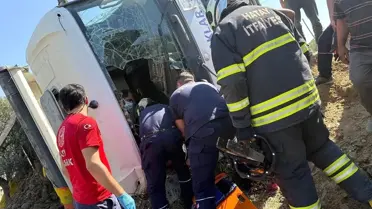 Hatay'da Hafriyat Kamyonu Devrildi