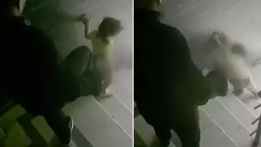 Öz evladına merdivenlerde tekme atan sözde baba gözaltına alındı