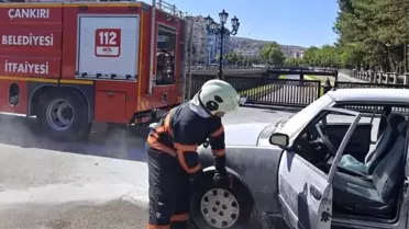 Çankırı'da Tofaş Otomobil Yangını