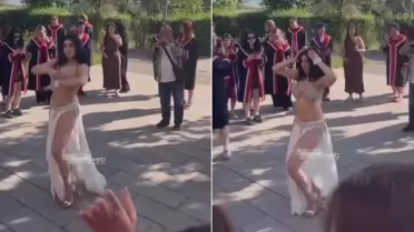 Düğün salonu değil üniversite kampüsü! Dansöz ile final yaptılar