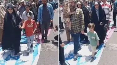  Tahran'da halk, ABD ve İsrail bayraklarını ayaklarıyla çiğnedi