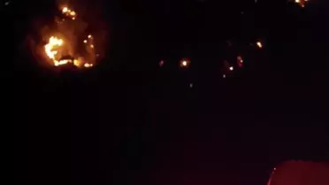 Gece Görüşlü Helikopterler Yangına Müdahale Ediyor