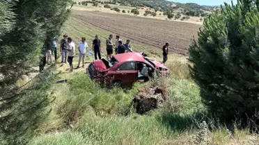 Balıkesir'de Otomobil Şarampole Uçtu