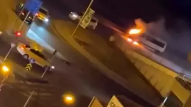 Diyarbakır'da Minibüs Yangını