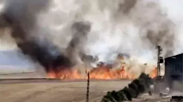 Diyarbakır'da Buğday Tarlasında Yangın