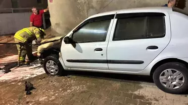 Susurluk'ta Araç Yangını Kontrol Altına Alındı