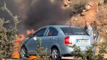 Bursa'da Otomobil Yangını