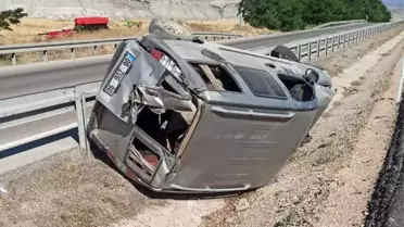 Beypazarı'nda Takla Atan Araçta 2 Yaralı