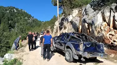Konya'da Uçurumdan Düşen Kamyonet Kazası