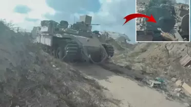  Kassam'dan İsrail askerlerine kanlı pusu! Tanka tırmanıp patlayıcıyı aracın içine bıraktı
