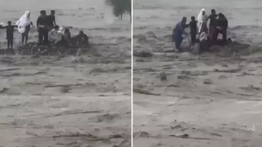 Nehirdeki sular yükseldi, aynı aileden 18 kişi akıntıya kapıldı