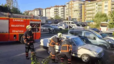 Çankırı'da Otomobilde Yangın