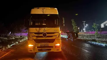 Lüleburgaz'da Tır ve Otomobil Çarpıştı
