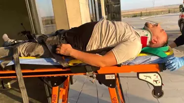 Kulu'da Koyunlara Çarpan Araç Takla Attı