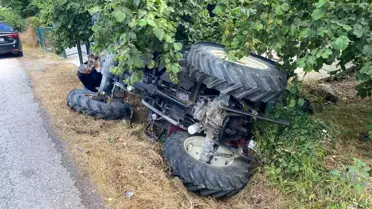 Zonguldak'ta Traktör Devrildi