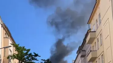 Berlin'de İnşaatta Yangın Çıktı